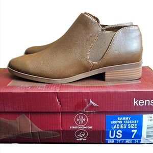 KENSIE Womens Brown Sammy Short Boots Booties Tan Shoes Size 7 New in box NIB